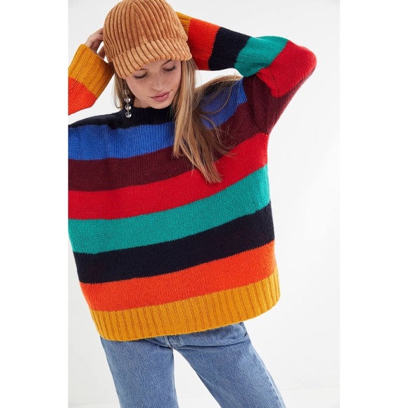 Urban Outfitters Sweaters - Urban Outfitters Sweater Bobby Rainbow Striped